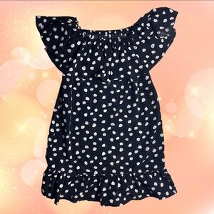 MERONA Black & White Polka Dot Off The Shoulder Swing Dress Size S